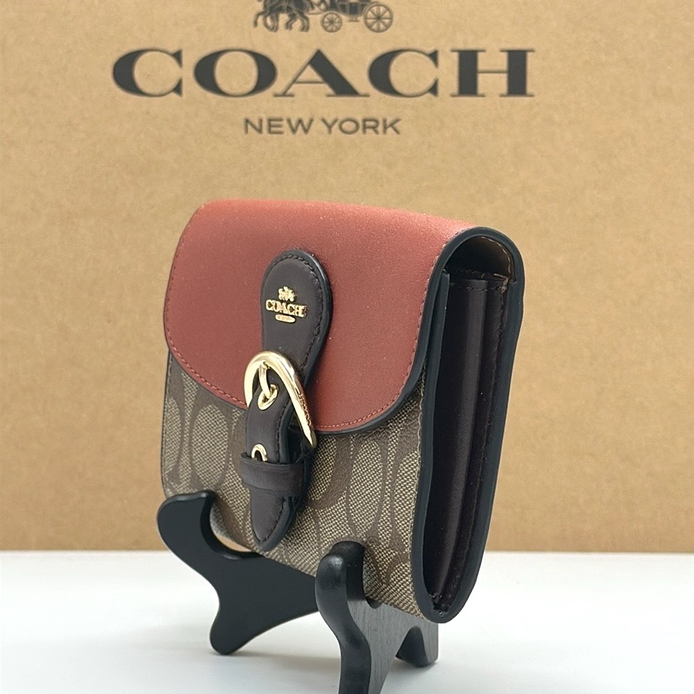 Coach Tan and Brown Canvas Wallet - Picture 11 of 12